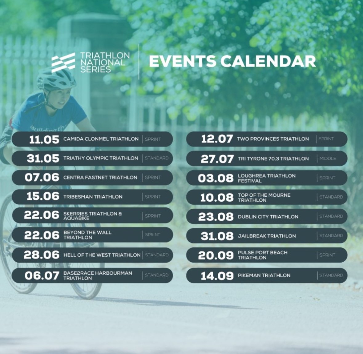 Triathlon calendar 2025