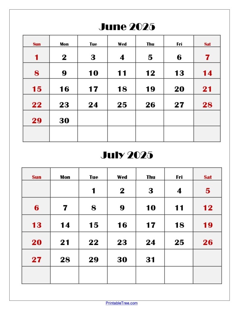 Two Months Calendar 2025 2026 Printable PDF Double Month Calendar