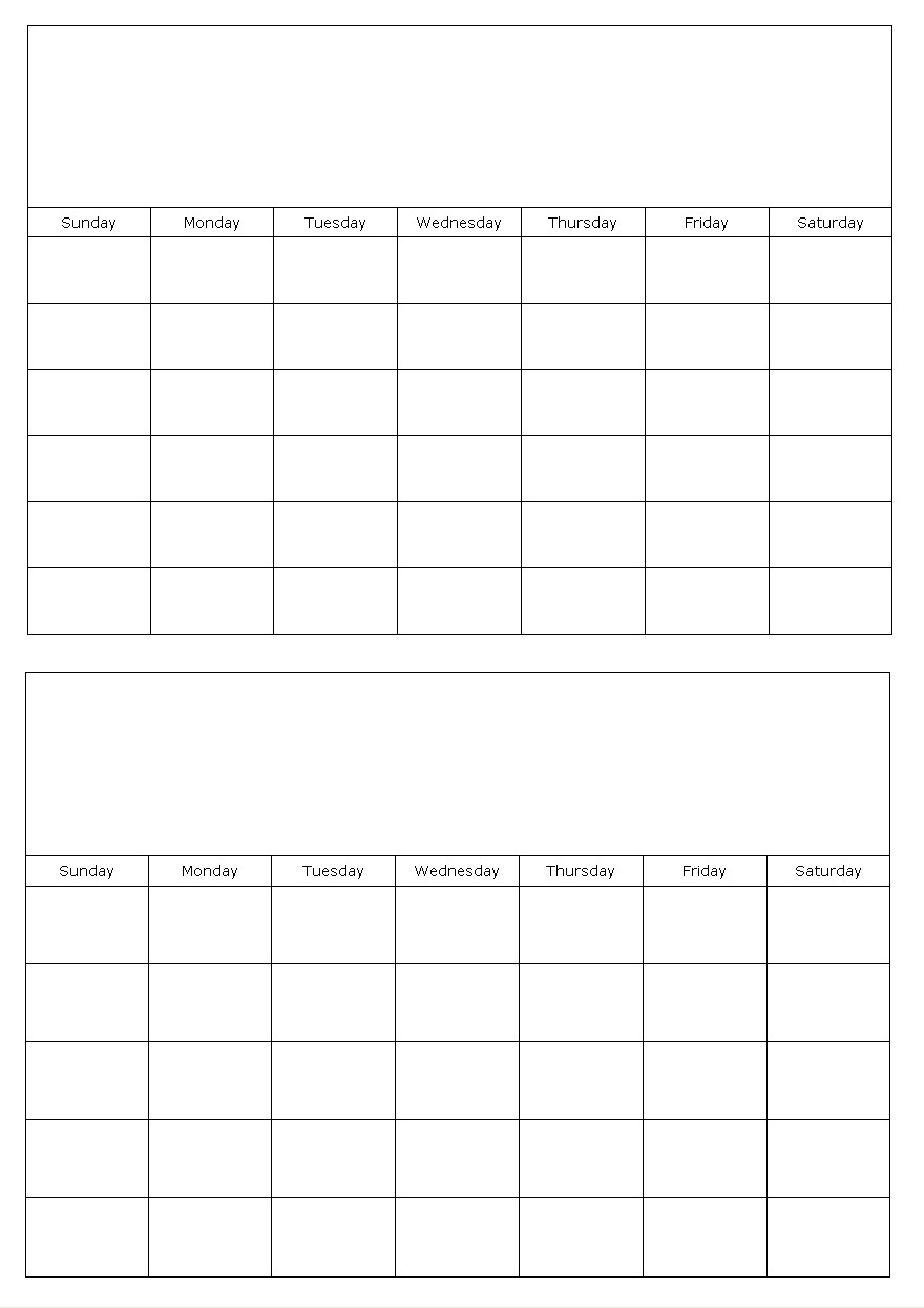 two months calendar