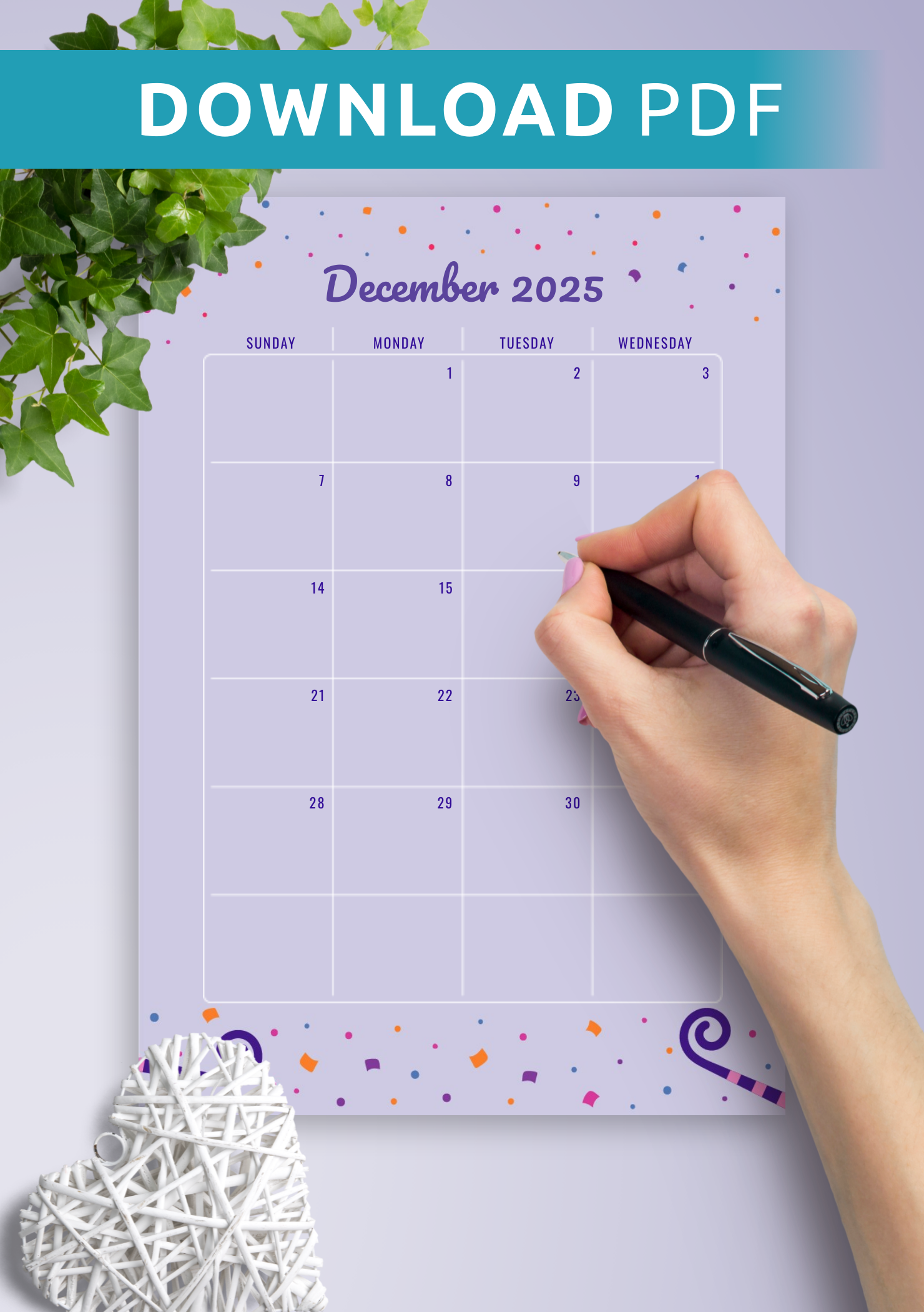 Birthday Calendar Landscape 2 Page