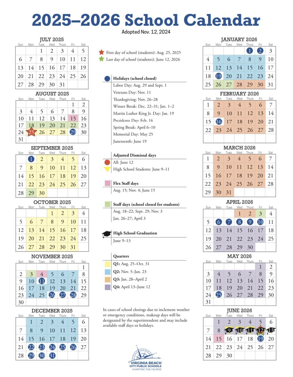 VBSchools On X See The Approved Calendars For The 2025 26 And 2026 27 School Years Recently Approved By The School Board Of The City Of Virginia Beach Https t co fqA0vJ75OQ X