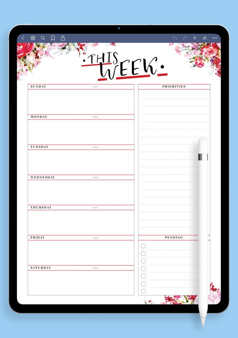 Weekly Planner With Priorities Stay Focused Organized
