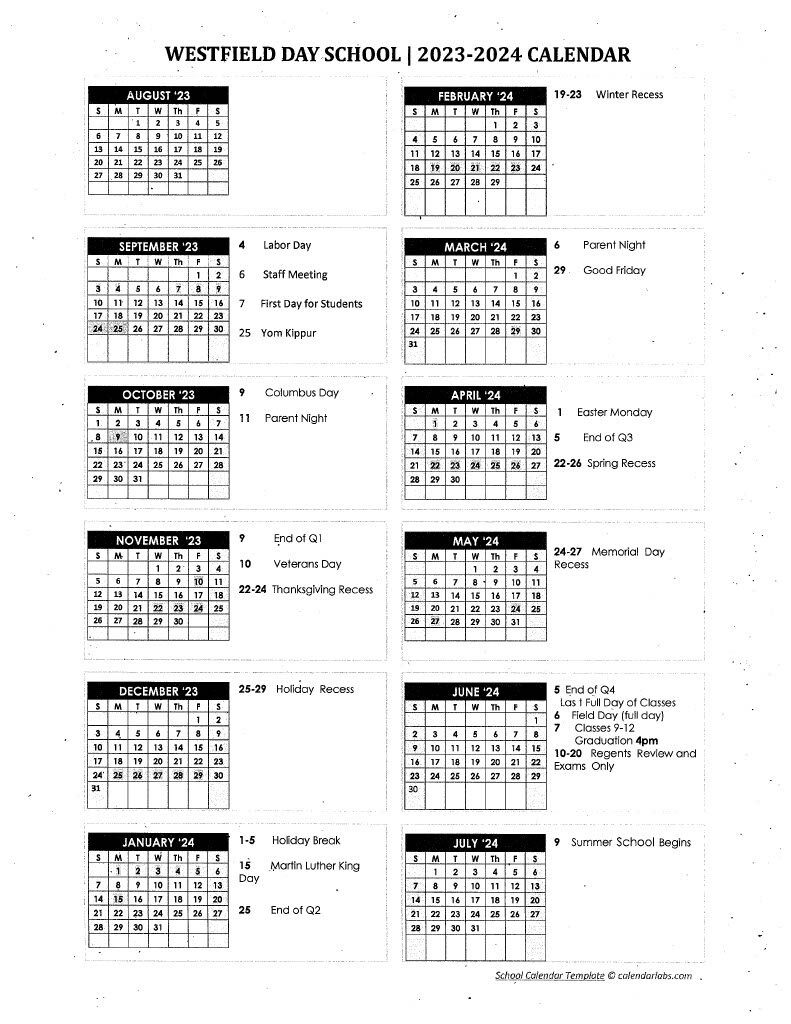 Westfield Washington Calendar Printable Alphabet Charts