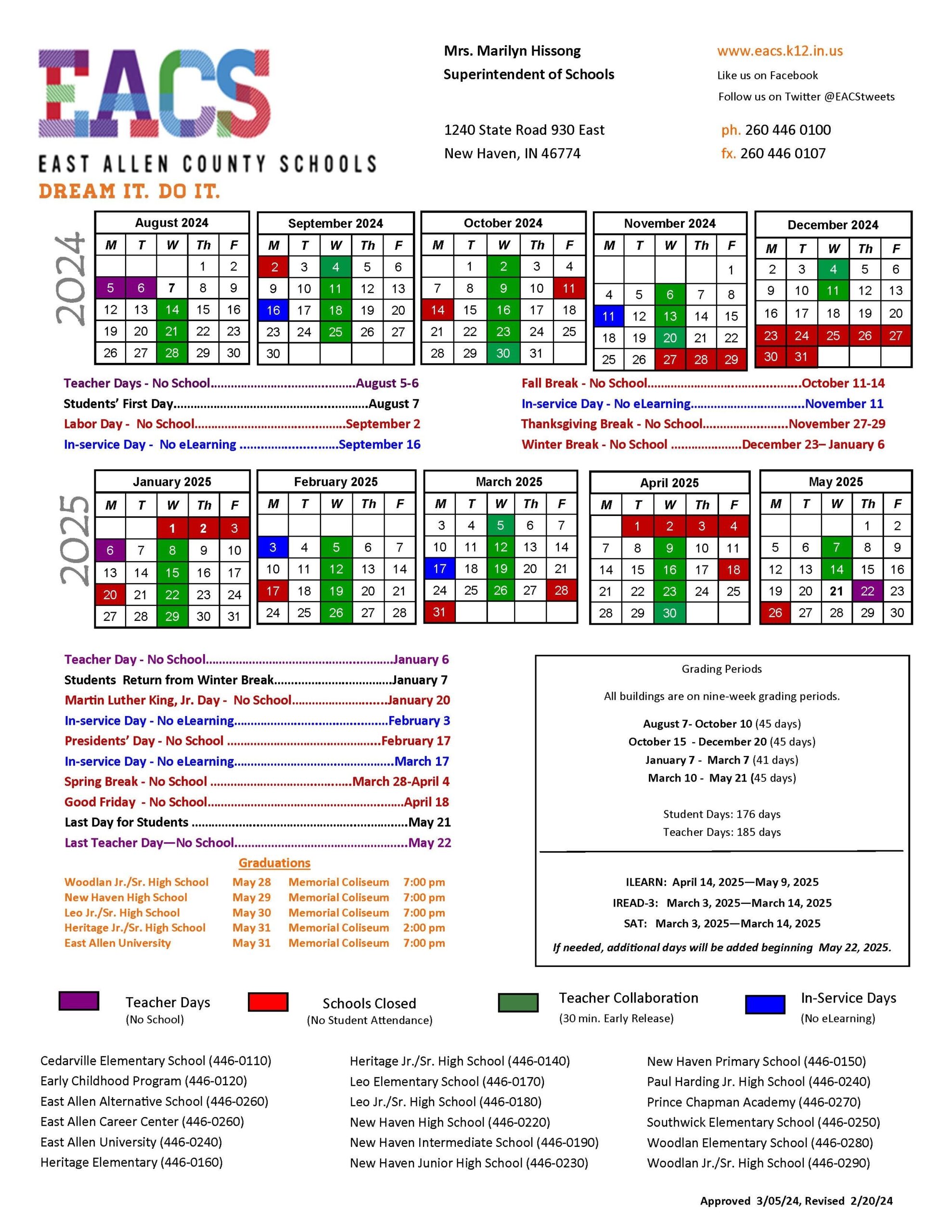 EACS School Calendar 24 25 New Haven Junior High School EACS School Calendar 24 25 New Haven Junior High School