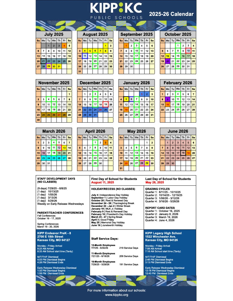 KIPP KC Schools Academic Calendars For 2024 2025