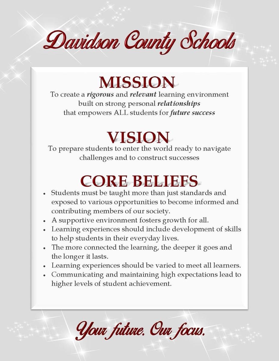 Our Mission And Vision About Us Davidson County Schools