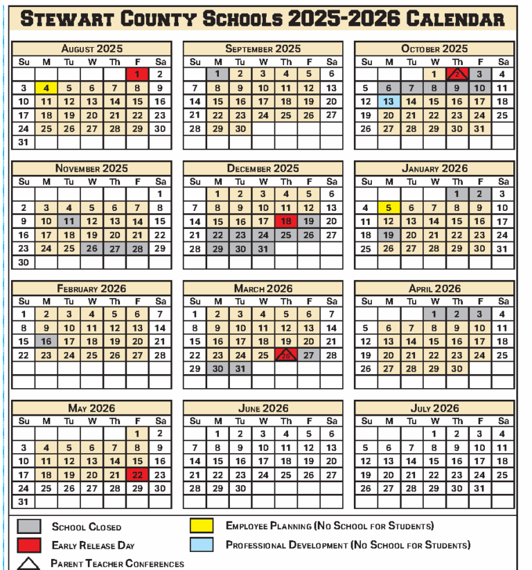 Stewart County Schools 2025 2026 Calendar Stewart County Standard